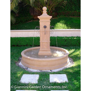 Giannini Garden Aquitaine Concrete Outdoor Courtyard Fountain with Basin - Fountain, Basin, Pump and Spouts - 1591 - Majestic Fountains