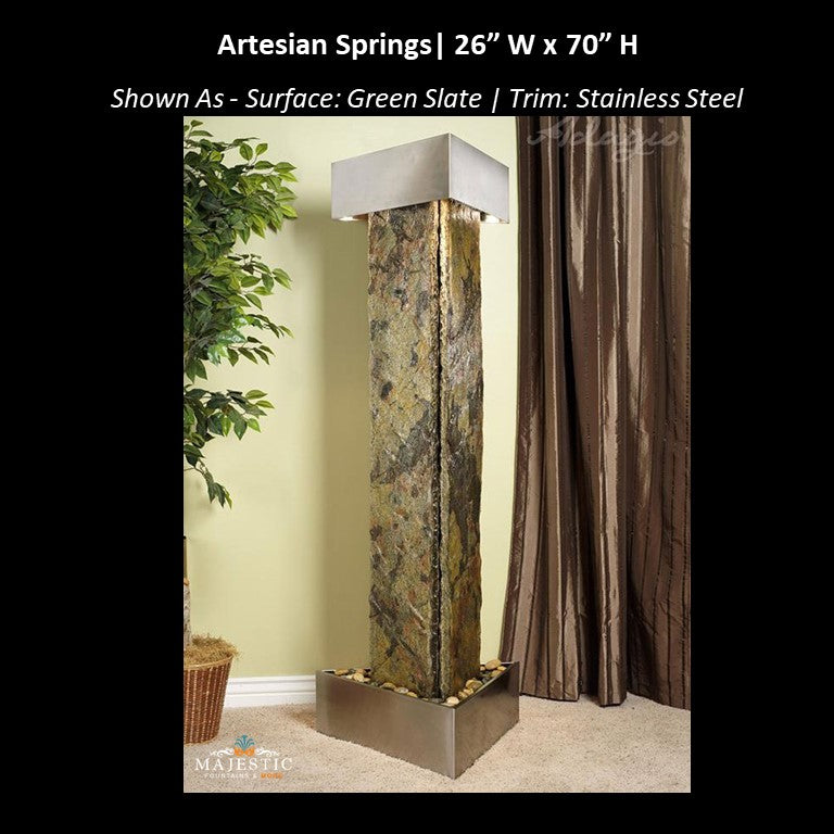 Adagio Artesian Springs in Slate - Indoor Floor Fountain - Majestic Fountains