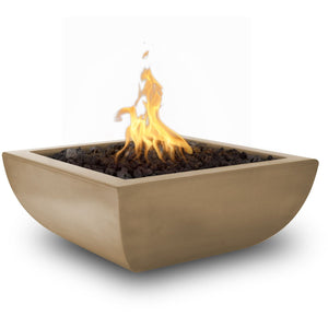 TOP Fires Avalon Square Fire Bowl in GFRC Concrete by The Outdoor Plus - Majestic Fountains
