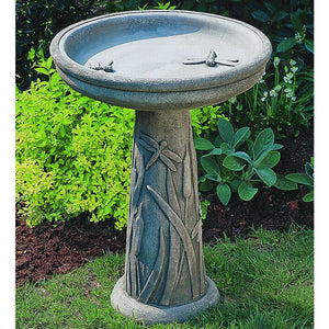 Dragonfly Birdbath in Cast Stone by Campania International B-056 - Majestic Fountains