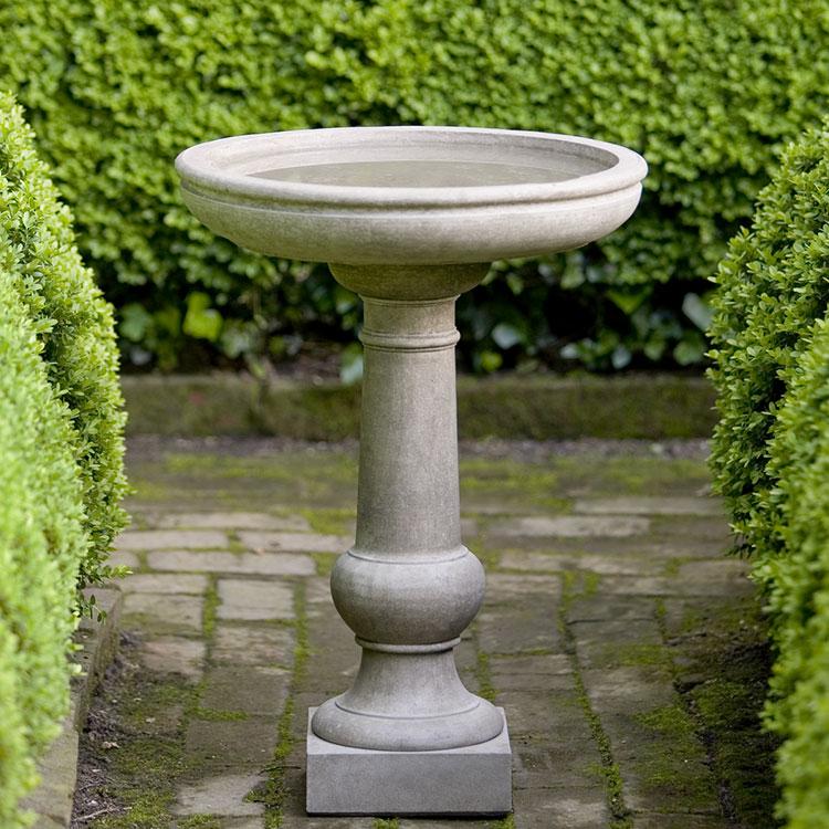 Williamsburg Tea Table Birdbath in Cast Stone by Campania International B-120 - Majestic Fountains