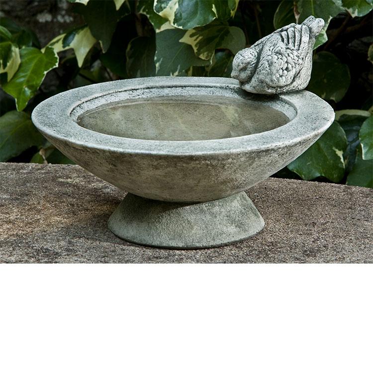 Songbird's Rest Birdbath in Cast Stone by Campania International B-140 - Majestic Fountains