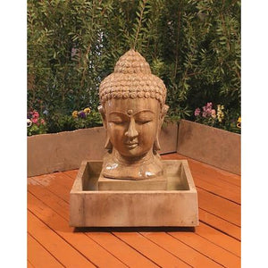 Buddha Head Fountain - Small- Outdoor Fountain - Majestic Fountains
