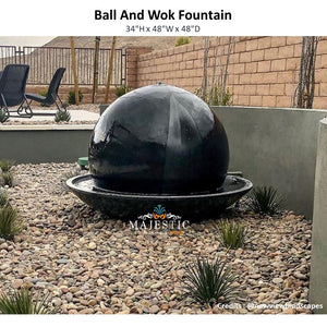 Ball And Wok Fountain - Outdoor Fountain - Majestic Fountains