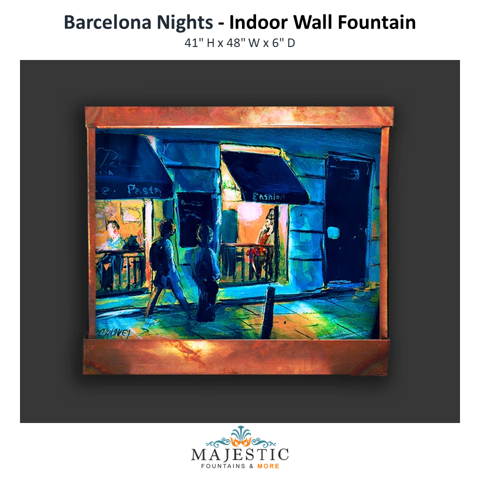 Harvey Gallery Barcelona Nights - Indoor Wall Fountain - Majestic Fountains