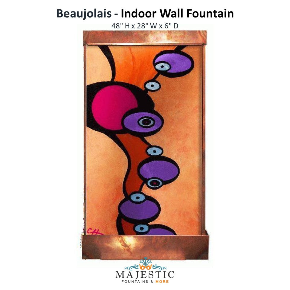 Harvey Gallery Beaujolais  - Indoor Wall Fountain - Majestic Fountains