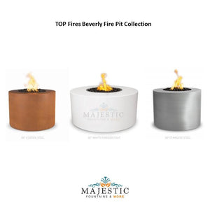 TOP Fires Beverly Fire Pit in Powder Coated Steel by The Outdoor Plus - Majestic Fountains