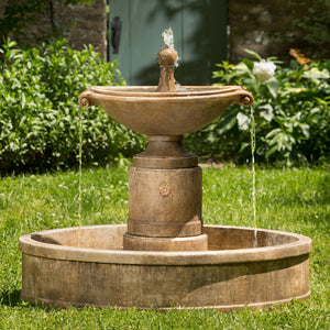 Borghese in Basin in Cast Stone Fountain by Campania International FT-224 - Majestic Fountains