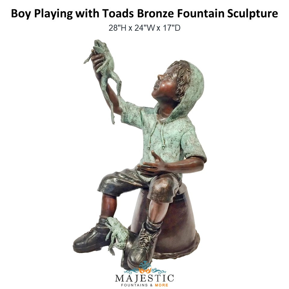 Boy Playing with Toads - Majestic Fountains and More