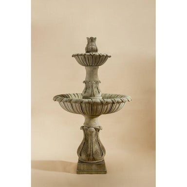 Calanthia Concrete 2 Tier Outdoor Garden Fountain - Majestic Fountains