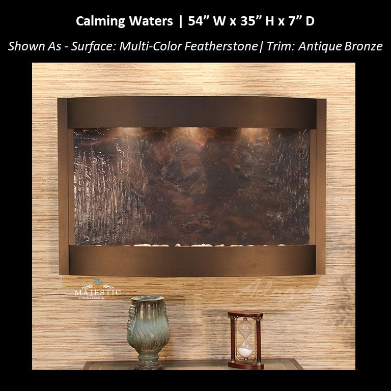Adagio Calming Waters 35"H x 54"W  - Indoor Wall Fountain - Majestic Fountains