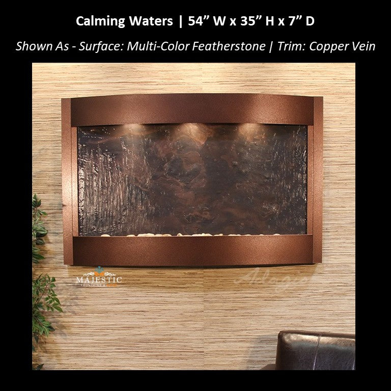 Adagio Calming Waters 35"H x 54"W  - Indoor Wall Fountain - Majestic Fountains