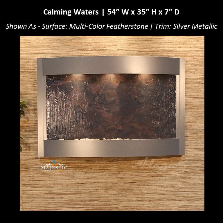 Adagio Calming Waters 35"H x 54"W  - Indoor Wall Fountain - Majestic Fountains