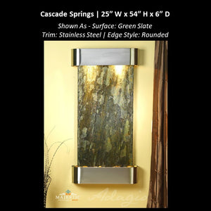Adagio Cascade Springs 54"H x 25"W - Indoor Wall Fountain - Majestic Fountains