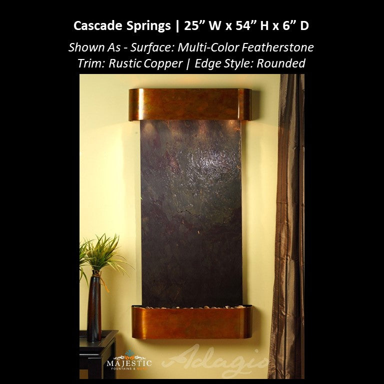 Adagio Cascade Springs 54"H x 25"W - Indoor Wall Fountain - Majestic Fountains