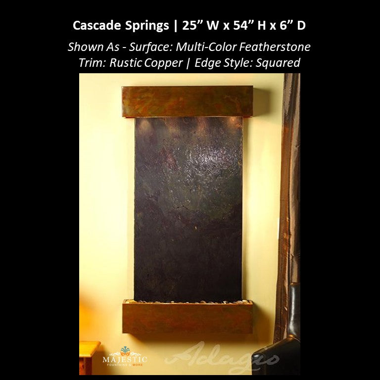 Adagio Cascade Springs 54"H x 25"W - Indoor Wall Fountain - Majestic Fountains