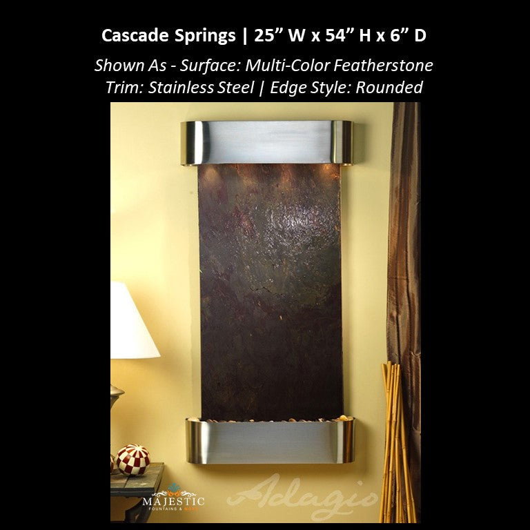 Adagio Cascade Springs 54"H x 25"W - Indoor Wall Fountain - Majestic Fountains