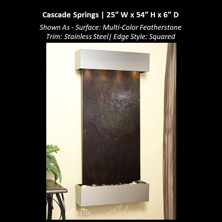 Adagio Cascade Springs 54"H x 25"W - Indoor Wall Fountain - Majestic Fountains