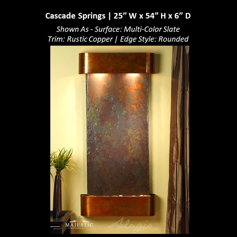 Adagio Cascade Springs 54"H x 25"W - Indoor Wall Fountain - Majestic Fountains