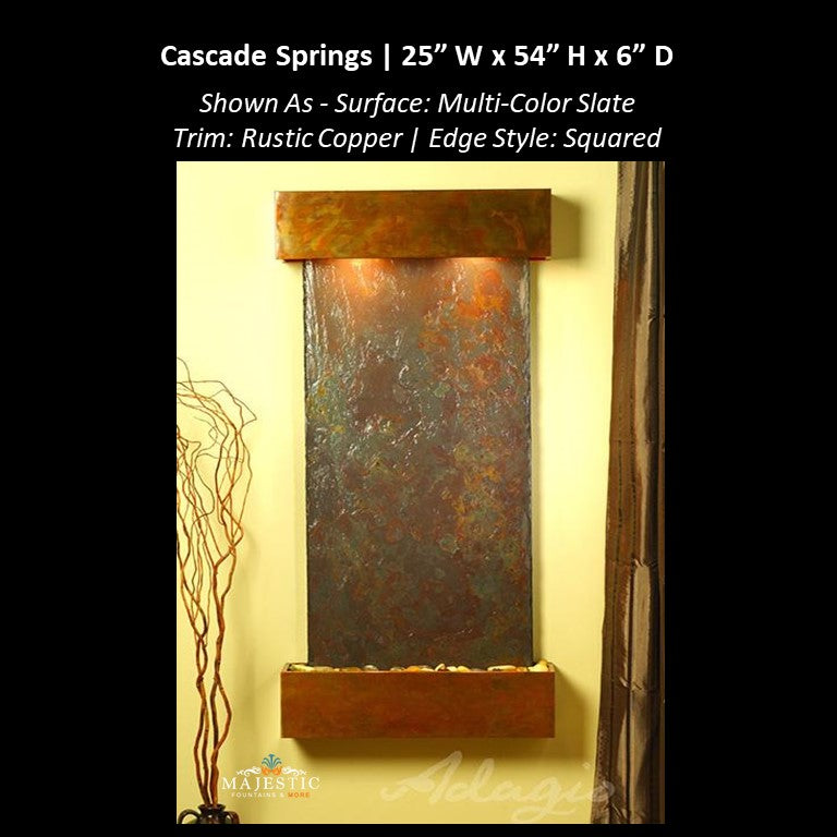 Adagio Cascade Springs 54"H x 25"W - Indoor Wall Fountain - Majestic Fountains