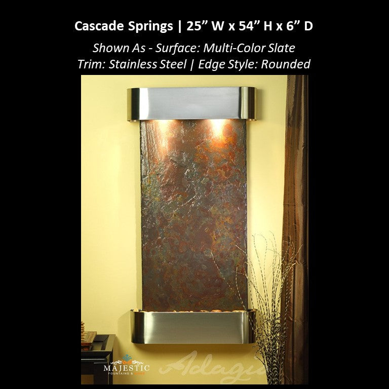 Adagio Cascade Springs 54"H x 25"W - Indoor Wall Fountain - Majestic Fountains