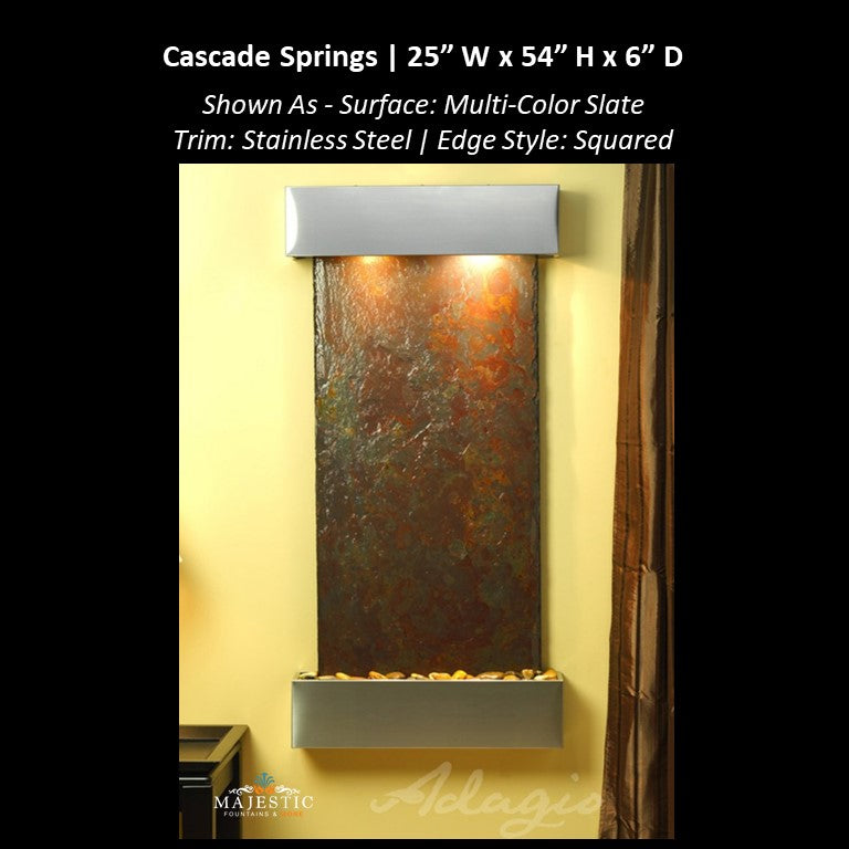 Adagio Cascade Springs 54"H x 25"W - Indoor Wall Fountain - Majestic Fountains