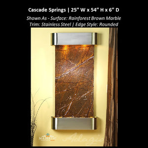 Adagio Cascade Springs 54"H x 25"W - Indoor Wall Fountain - Majestic Fountains
