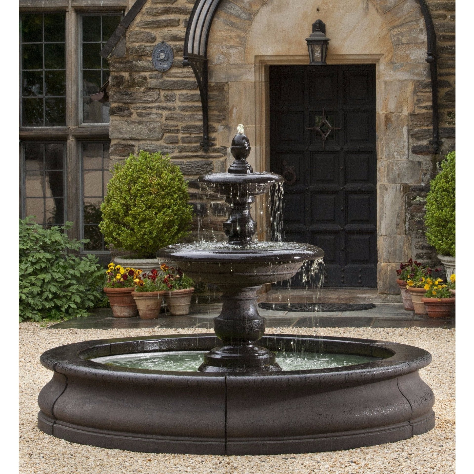 Caterina Fountain in Basin in Cast Stone by Campania International FT-193 - Majestic Fountains