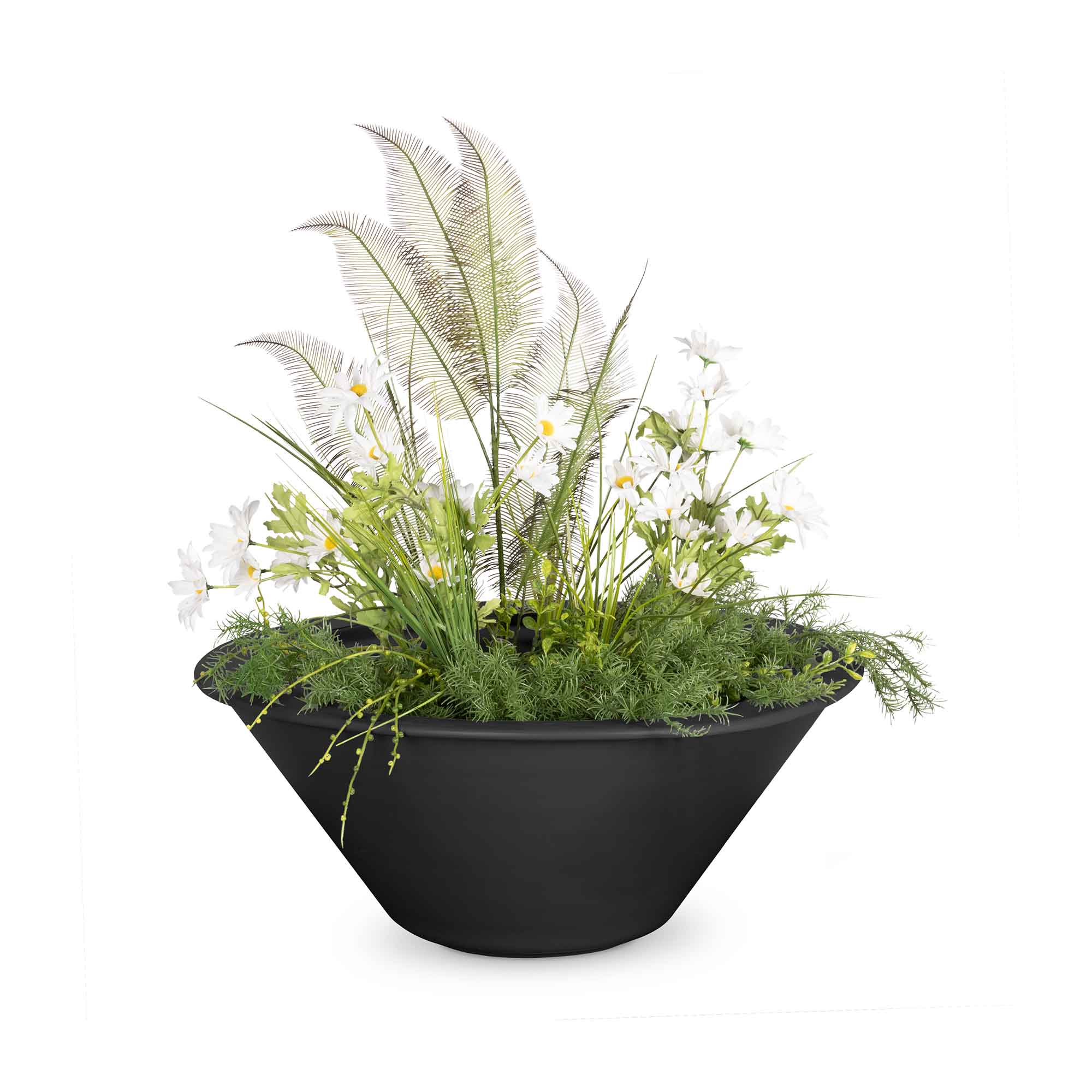 TOP Fires Cazo Powder Coated Metal Planter Bowl by The Outdoor Plus - Majestic Fountains