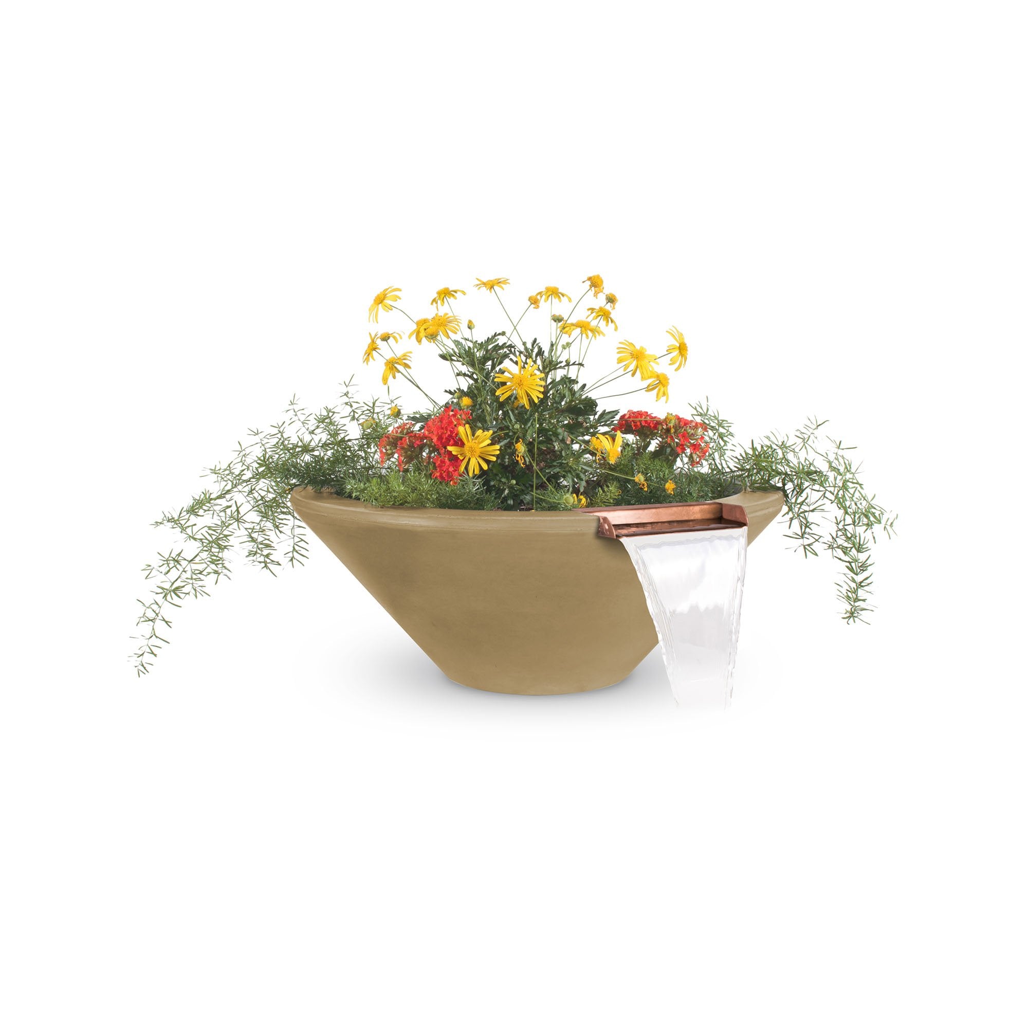 TOP Fires Cazo Planter & Water Bowl in GFRC Concrete by The Outdoor Plus - Majestic Fountains
