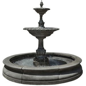 Charleston Fountain in Basin in Cast Stone by Campania International FT-257 - Majestic Fountains
