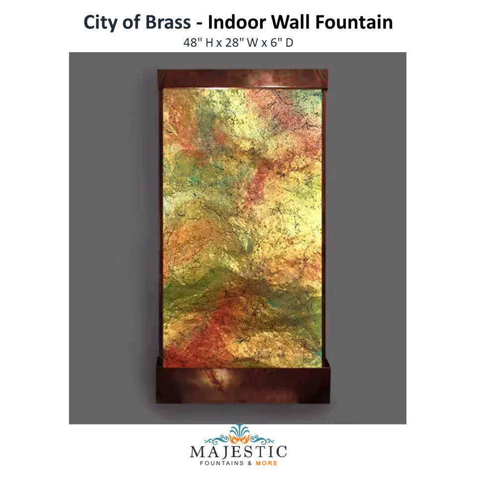 Harvey Gallery City of Brass Galaxy - Indoor Wall Fountain - Majestic Fountains
