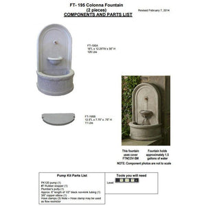 Colonna Fountain in Cast Stone by Campania International FT-195 - Majestic Fountains
