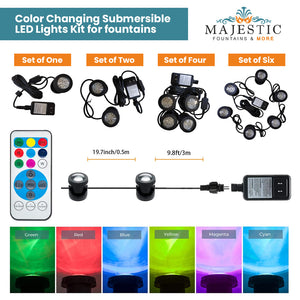 Color Changing Submersible LED Lights Kit for Fountains - Majestic Fountains and More