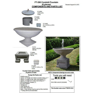 Condotti Fountain in Cast Stone by Campania International FT-280 - Majestic Fountains