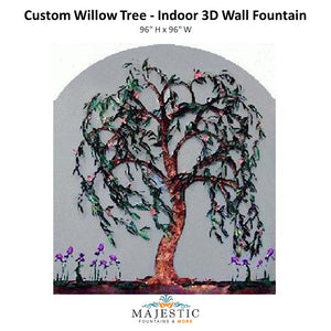 Harvey Gallery Custom Willow Tree Wall Fountain   - Indoor Wall Fountain - Majestic Fountains