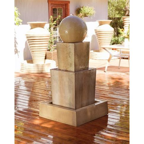 Double Obtuse Fountain With Ball-Outdoor Fountain - Majestic Fountains