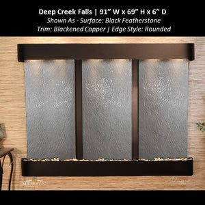 Adagio Deep Creek Falls 69"H x 91"W - Indoor Wall Fountain - Majestic Fountains