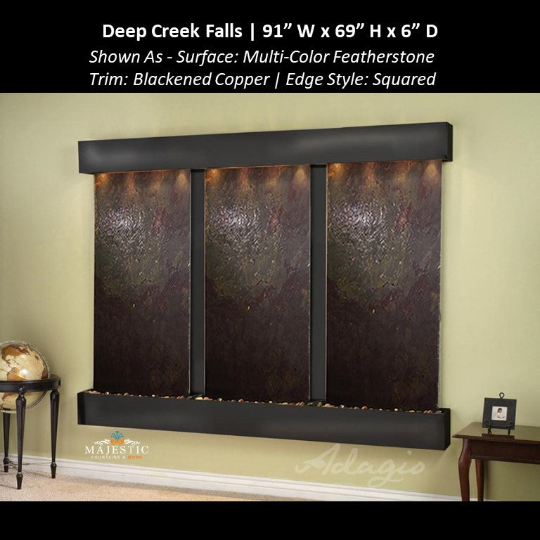 Adagio Deep Creek Falls 69"H x 91"W - Indoor Wall Fountain - Majestic Fountains