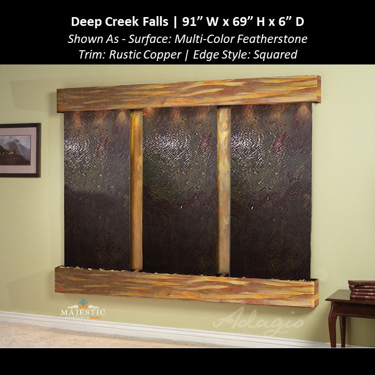 Adagio Deep Creek Falls 69"H x 91"W - Indoor Wall Fountain - Majestic Fountains