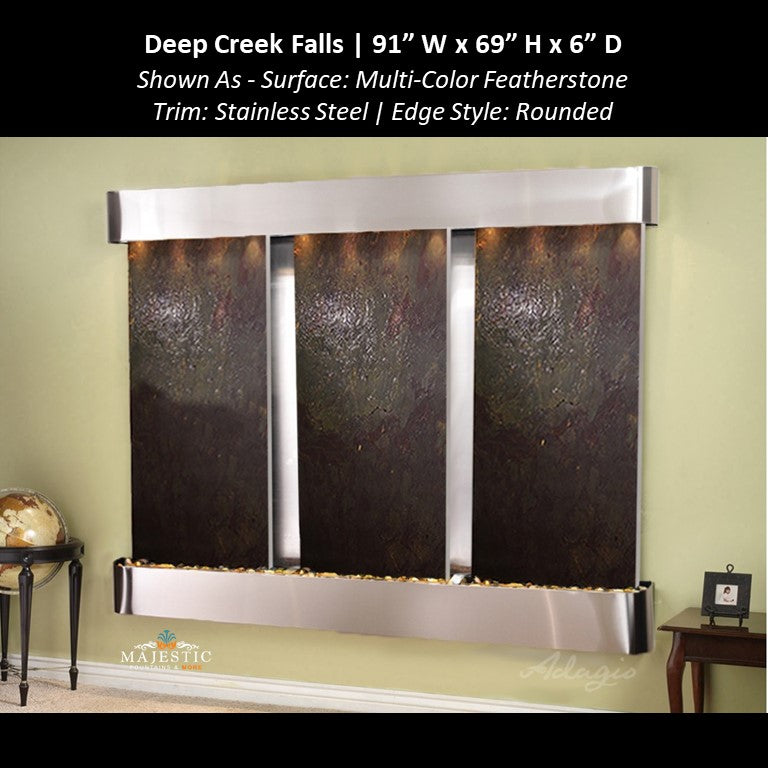 Adagio Deep Creek Falls 69"H x 91"W - Indoor Wall Fountain - Majestic Fountains