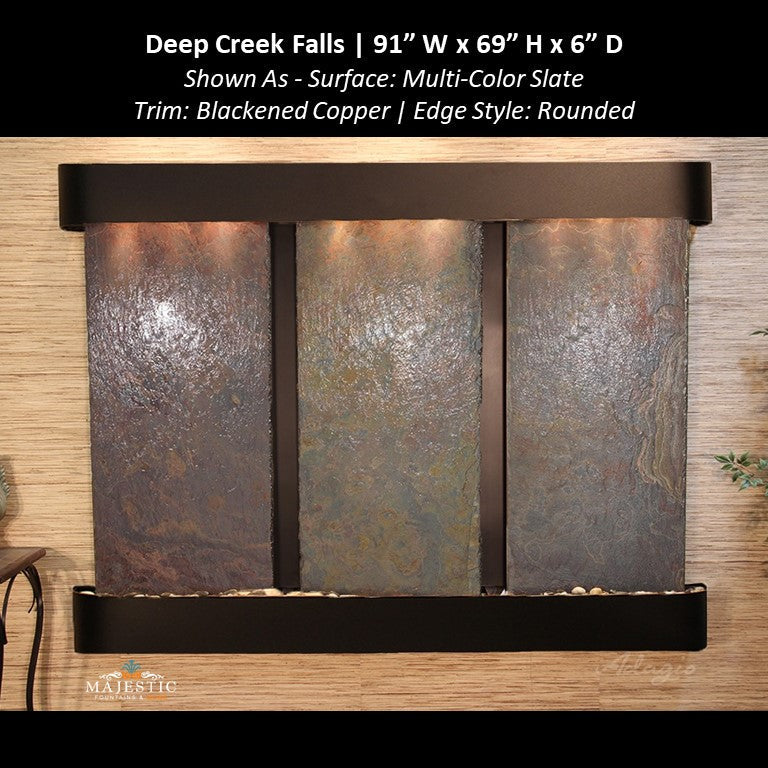 Adagio Deep Creek Falls 69"H x 91"W - Indoor Wall Fountain - Majestic Fountains