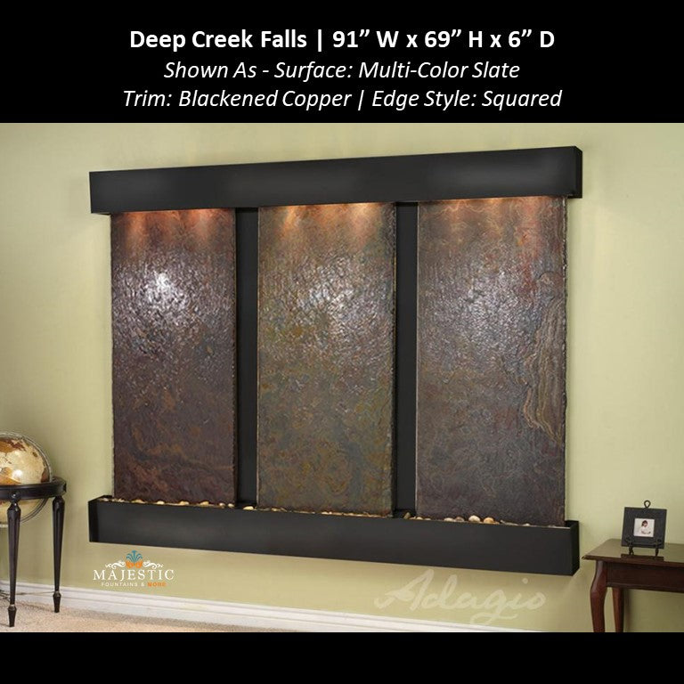 Adagio Deep Creek Falls 69"H x 91"W - Indoor Wall Fountain - Majestic Fountains