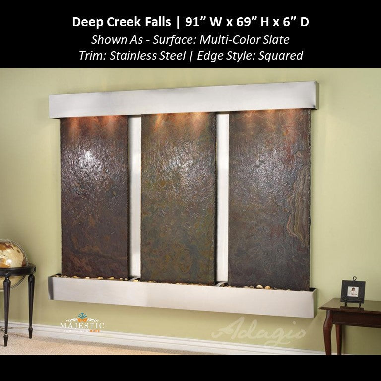 Adagio Deep Creek Falls 69"H x 91"W - Indoor Wall Fountain - Majestic Fountains