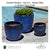 Dimple Planters - Set of 3 - Riviera Blue in Glazed Terra Cotta By Campania - Majestic fountains and More