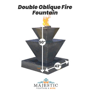 Double Oblique Fire Fountain - Majestic Fountains and More