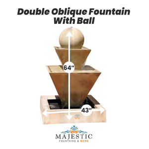 Double Oblique w Ball - Majestic Fountains and More