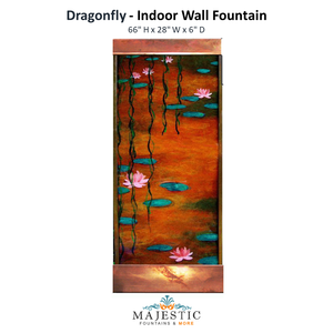 Harvey Gallery Dragonfly Fountain  - Indoor Wall Fountain - Majestic Fountains