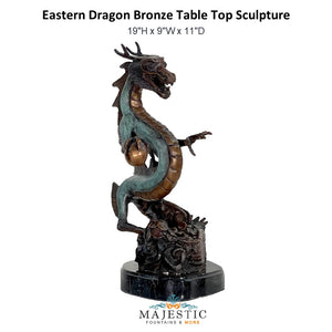 Eastern Dragon Bronze Table Top Sculpture