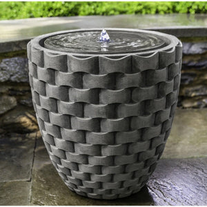 M Weave Disc Fountain in Cast Stone by Campania International FT-337 - Majestic Fountains